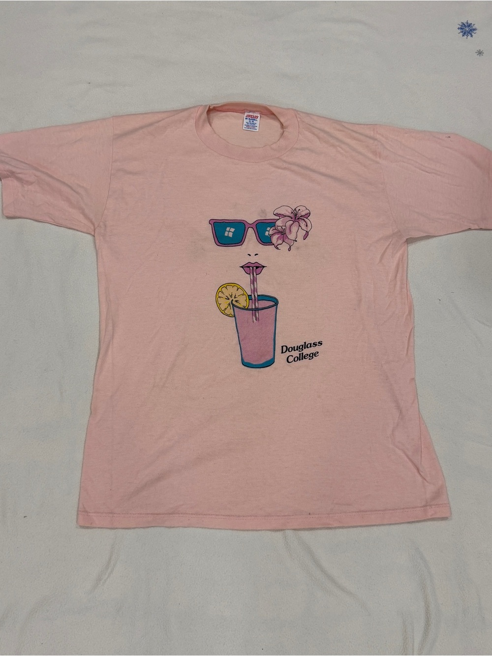 VTG Douglas College Rutgers Women’s T-shirt SIZE XL 46 Jerzees USA - Read!